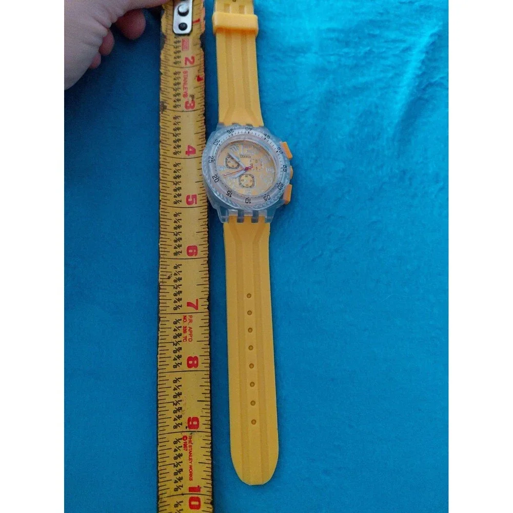 New Geneva Unisex Yellow And Clear Watch